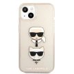 Karl Lagerfeld iPhone 13 Mini 5,4" KLHCP13SKCTUGLGO Glitter Karl's & Choupette tok, arany