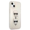 Karl Lagerfeld iPhone 13 Mini 5,4" KLHCP13SKCTUGLGO Glitter Karl's & Choupette tok, arany