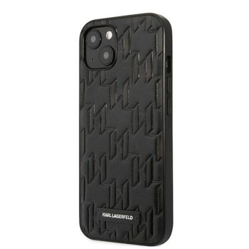   Karl Lagerfeld KLHCP13SMNMP1K Monogram Plaque iPhone 13 mini 5,4 " hátlap, tok, fekete