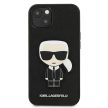Karl Lagerfeld iPhone 13 Mini 5,4" KLHCP13SOKPK Saffiano Ikonik Karl's Patch hátlap, tok, fekete