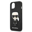 Karl Lagerfeld iPhone 13 Mini 5,4" KLHCP13SOKPK Saffiano Ikonik Karl's Patch hátlap, tok, fekete