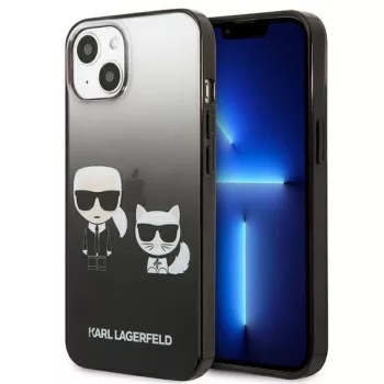   Karl Lagerfeld KLHCP13dbGKCK Gradient Ikonik Karl & Choupette iPhone 13 mini 5.4" hátlap, tok, fekete