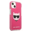 Karl Lagerfeld KLHCP13dbPECPI Choupette Head iPhone 13 mini 5.4" hátlap, tok, rózsaszín