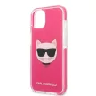 Karl Lagerfeld KLHCP13dbPECPI Choupette Head iPhone 13 mini 5.4" hátlap, tok, rózsaszín
