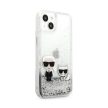Karl Lagerfeld Liquid Glitter Karl&Choupette iPhone 13 Pro Max 6,7'' KLHCP13XGKCS tok, ezüst
