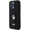 Karl Lagerfeld KLHCP13XGSACHPK Gripstand Saffiano choupette PIN iPhone 13 Pro Max tok, fekete