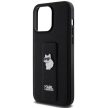 Karl Lagerfeld KLHCP13XGSACHPK Gripstand Saffiano choupette PIN iPhone 13 Pro Max tok, fekete