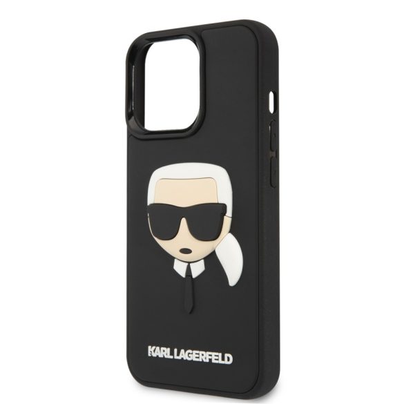 Karl Lagerfeld iPhone 13 Pro Max 3D Rubber Karl's Head (KLHCP13XKH3DBK) hátlap, tok, fekete