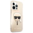 Karl Lagerfeld Glitter Karl's Head iPhone 13 Pro Max 6,7" KLHCP13XKHTUGLGO tok, arany