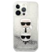Karl Lagerfeld iPhone 13 Pro Max Karl and Choupette Glitter (KLHCP13XKICGLS) hátlap, tok, ezüst