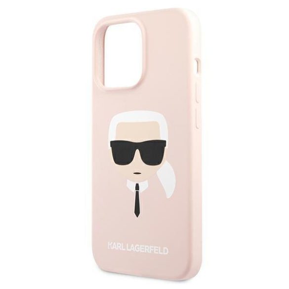 Karl Lagerfeld iPhone 13 Pro Max Karl Head Silicone (KLHCP13XSLKHP) hátlap, tok, rózsaszín