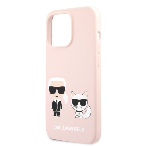 Karl Lagerfeld iPhone 13 Pro Max Karl & Choupette Silicone (KLHCP13XSSKCI) hátlap, tok, rózsaszín
