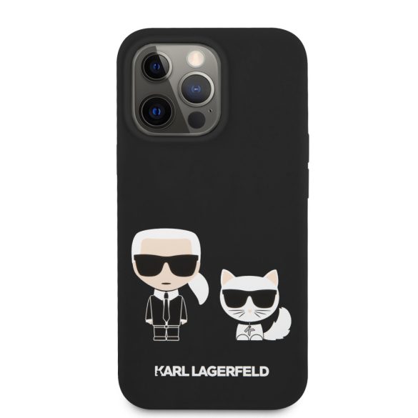 Karl Lagerfeld iPhone 13 Pro Max Karl & Choupette Silicone (KLHCP13XSSKCK) hátlap, tok, fekete