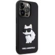 Karl Lagerfeld Rubber Choupette 3D iPhone 14 Pro 6,1" KLHCP14L3DRKHNK, hátlap, tok, fekete
