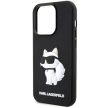 Karl Lagerfeld Rubber Choupette 3D iPhone 14 Pro 6,1" KLHCP14L3DRKHNK, hátlap, tok, fekete