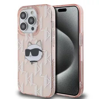   Karl Lagerfeld KLHCP14LHKLPCHP IML Choupette Head & Monogram iPhone 14 Pro 6.1" hátlap, tok, rózsaszín