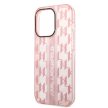 Karl Lagerfeld iPhone 14 Pro Monogram Vertical Stripe (KLHCP14LHKLSPCP) hátlap, tok, rózsaszín