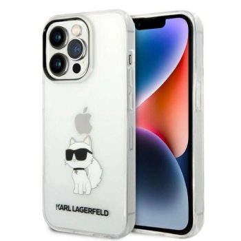   Karl Lagerfeld Ikonik Choupette iPhone 14 Pro 6,1" KLHCP14LHNCHTCT hátlap, tok, átlátszó