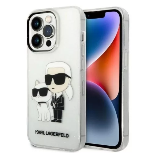 Karl Lagerfeld IML GLIT NFT Karl&Choupette iPhone 14 Pro 6.1" KLHCP14LHNKCTGT hátlap, tok, átlátszó