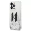 Karl Lagerfeld KLHCP14LLBKLCS Liguid Glitter Big KL Logo iPhone 14 Pro tok, ezüst