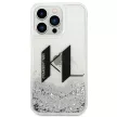 Karl Lagerfeld KLHCP14LLBKLCS Liguid Glitter Big KL Logo iPhone 14 Pro tok, ezüst