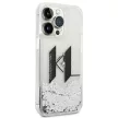 Karl Lagerfeld KLHCP14LLBKLCS Liguid Glitter Big KL Logo iPhone 14 Pro tok, ezüst