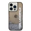 Karl Lagerfeld Translucent Liquid Glitter iPhone 14 Pro 6,1" KLHCP14LLCKVK, hátlap, tok, fekete