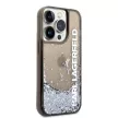 Karl Lagerfeld Translucent Liquid Glitter iPhone 14 Pro 6,1" KLHCP14LLCKVK, hátlap, tok, fekete