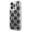 Karl Lagerfeld KLHCP14LLMNMK Liquid Glitter Monogram iPhone 14 Pro 6.1 " hátlap, tok, fekete