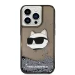 Karl Lagerfeld Liquid Glitter NFT Choupette Head iPhone 14 Pro 6,1" KLHCP14LLNCHCK, hátlap, tok, fekete