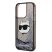 Karl Lagerfeld Liquid Glitter NFT Choupette Head iPhone 14 Pro 6,1" KLHCP14LLNCHCK, hátlap, tok, fekete