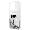 Karl Lagerfeld Liquid Glitter Karl Head iPhone 14 Pro 6,1" KLHCP14LLNKHCH tok, ezüst