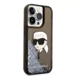 Karl Lagerfeld KLHCP14LLNKHCK Glitter Karl Head iPhone 14 Pro 6.1", hátlap, tok, fekete
