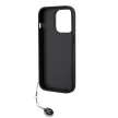 Karl Lagerfeld PU Saffiano Rhinestone Charm iPhone 14 Pro hátlap, tok fekete
