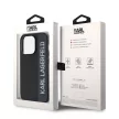 Karl Lagerfeld PU Saffiano Rhinestone Charm iPhone 14 Pro hátlap, tok fekete