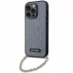 Karl Lagerfeld KLHCP14LSACKLHPG Saffiano Monogram Chain iPhone 14 Pro 6.1", hátlap, tok, ezüst