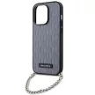 Karl Lagerfeld KLHCP14LSACKLHPG Saffiano Monogram Chain iPhone 14 Pro 6.1", hátlap, tok, ezüst