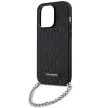 Karl Lagerfeld KLHCP14LSACKLHPK Saffiano Monogram Chain iPhone 14 Pro 6.1", hátlap, tok, fekete