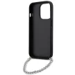 Karl Lagerfeld KLHCP14LSACKLHPK Saffiano Monogram Chain iPhone 14 Pro 6.1", hátlap, tok, fekete