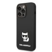 Karl Lagerfeld iPhone 14 Pro Liquid Silicone Choupette (KLHCP14LSLCTBK) hátlap, tok, fekete