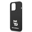 Karl Lagerfeld iPhone 14 Pro Liquid Silicone Choupette (KLHCP14LSLCTBK) hátlap, tok, fekete