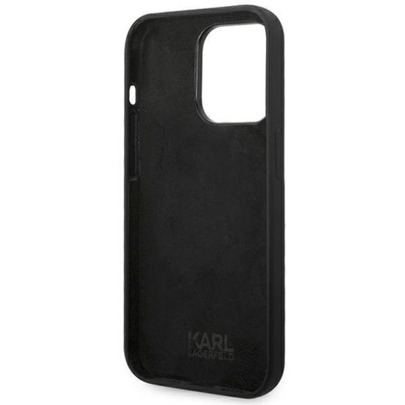Karl Lagerfeld iPhone 14 Pro Silicone Karl Head (KLHCP14LSLKHHBK) hátlap, tok, fekete