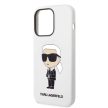 Karl Lagerfeld KLHCP14LSNIKBCH Ikonik Silicone iPhone 14 Pro 6,1" hátlap, tok, fehér