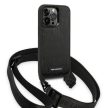 Karl Lagerfeld KLHCP14LSTMMK Monogram Plaque Logo Strap iPhone 14 Pro 6.1" hátlap, tok, fekete