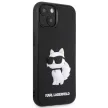 Karl Lagerfeld KLHCP14M3DRKHNK Rubber Choupette 3D iPhone 14 Plus/15 Plus 6.7", hátlap, tok, fekete