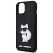 Karl Lagerfeld KLHCP14M3DRKHNK Rubber Choupette 3D iPhone 14 Plus/15 Plus 6.7", hátlap, tok, fekete