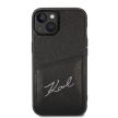 Karl Lagerfeld KLHCP14MCSSK Signature Logo Cardslot iPhone 14 Plus/15 Plus 6,7" hátlap, tok, fekete