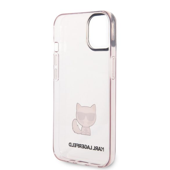 Karl Lagerfeld iPhone 14 Plus Transparent Choupette Body (KLHCP14MCTTRI) hátlap, tok, rózsaszín