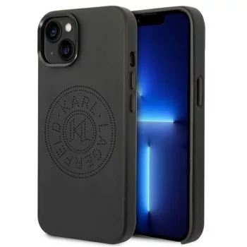   Karl Lagerfeld PU Leather Perforated Logo iPhone 14 Plus 6,7" KLHCP14MFWHK tok, fekete
