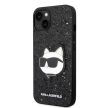 Karl Lagerfeld KLHCP14MG2CPK Glitter Choupette Patch iPhone 14 Plus/15 Plus 6,7", hátlap, tok, fekete